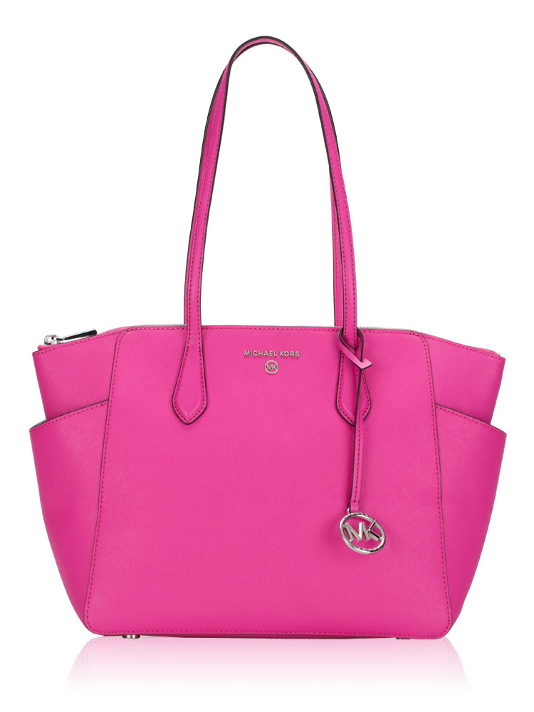 Marilyn Saffiano Medium Top Zip Tote Cerise