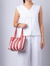 CT824 Stripe Small City Tote Chalk Multi