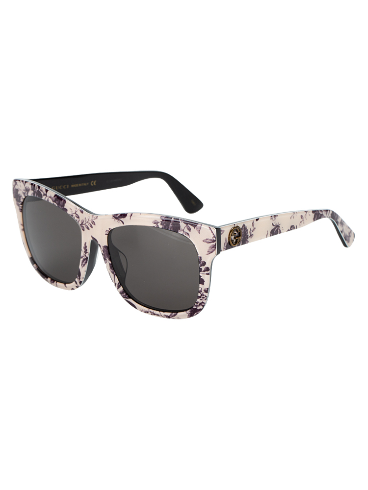 GG0032SA Floral Oversized Sunglasses Black Herbarium