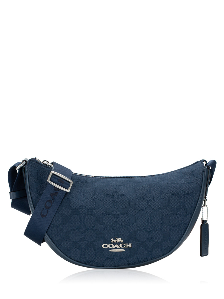 CT822 Signature Jacquard Pace Shoulder Bag Dark Denim