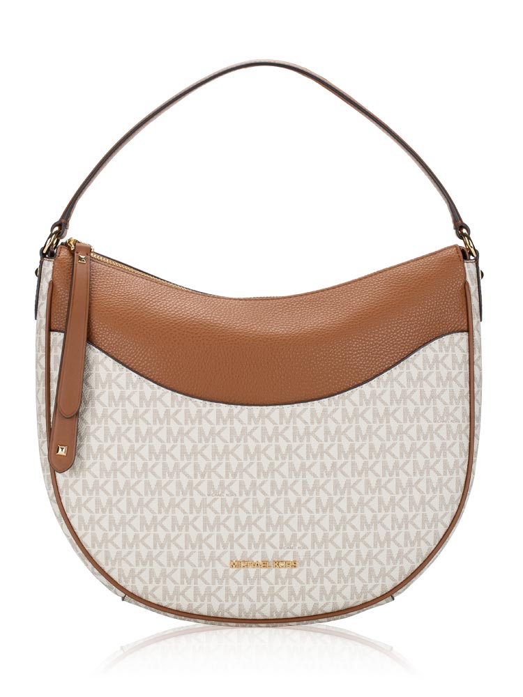 Signature Dover Large Half Moon Shoulder Bag Vanilla
