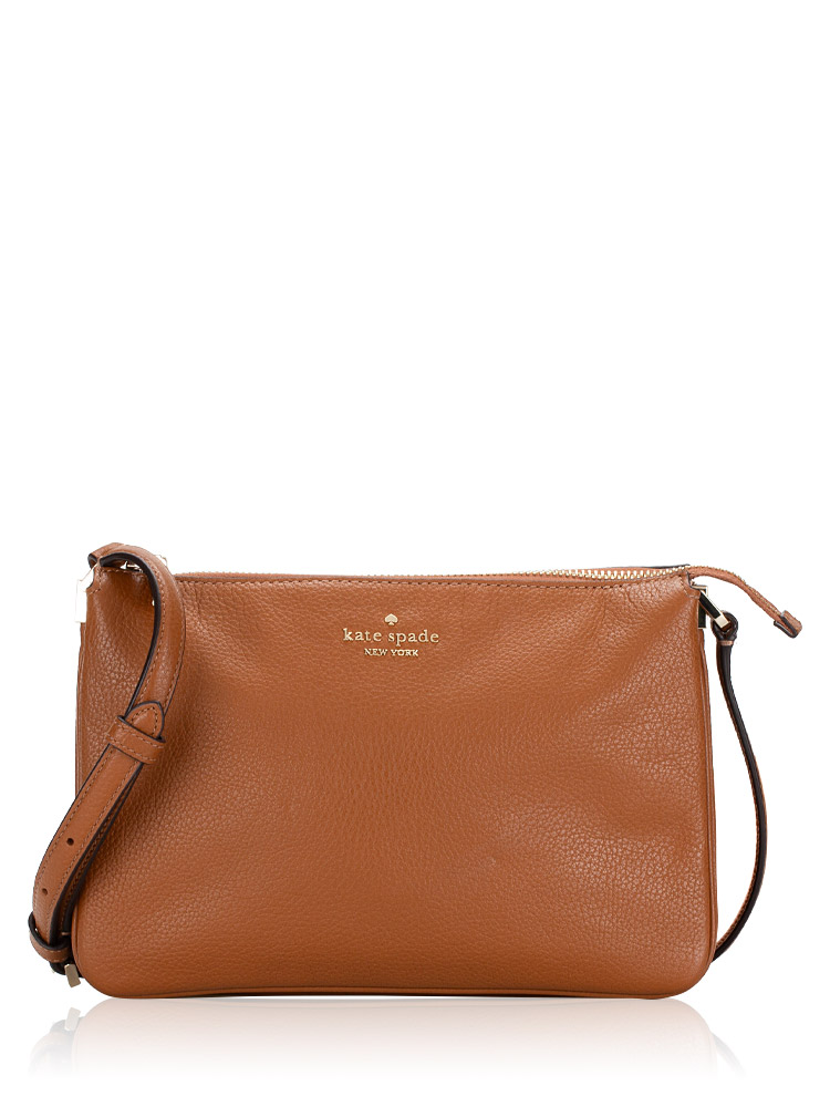 Leila Leather Triple Gusset Crossbody Warm Ginger