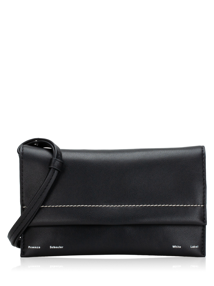 White Label Accordion Flap Bag Black