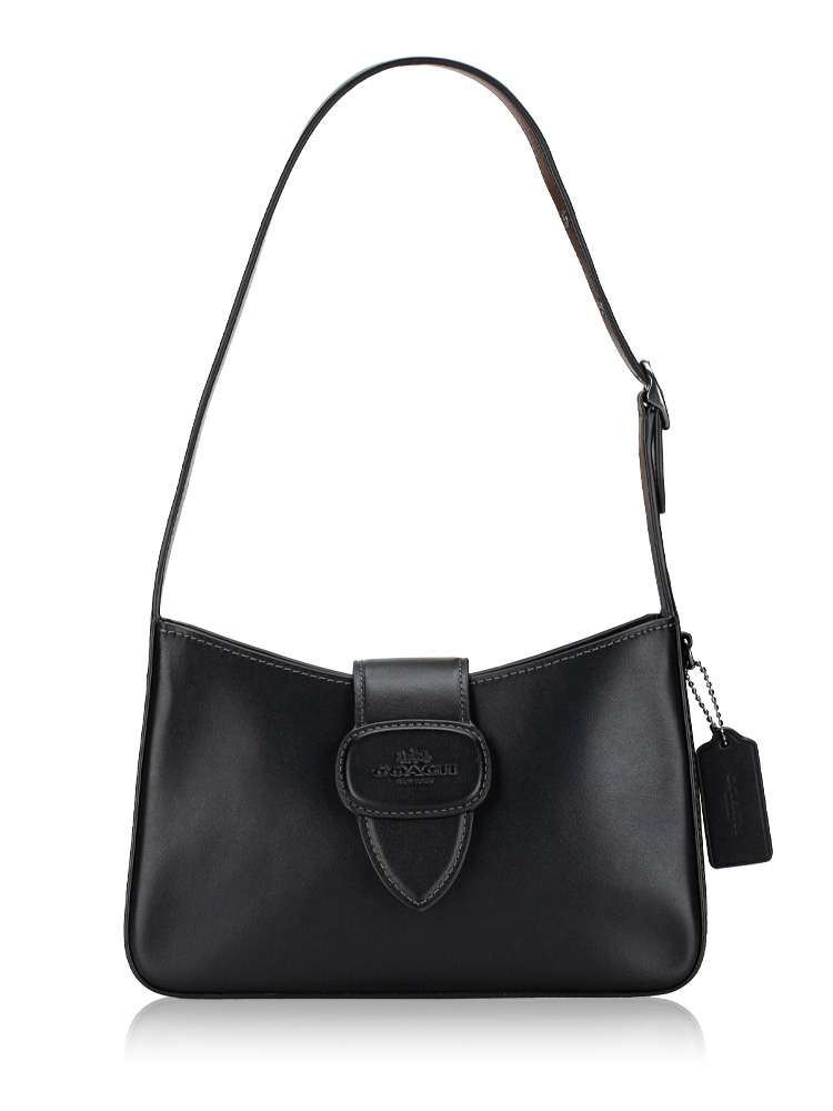 CT853 Eliza Leather Shoulder Bag Black