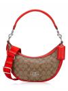 CR283 Signature Aria Shoulder Bag Khaki Miami Red