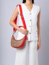 CR283 Signature Aria Shoulder Bag Khaki Miami Red