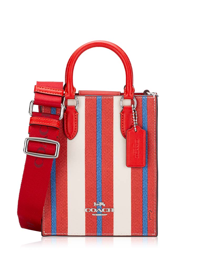 CT807 North South Stripe Print Mini Tote Chalk Multi