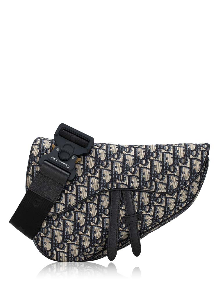 Men Oblique Saddle Bag Blue