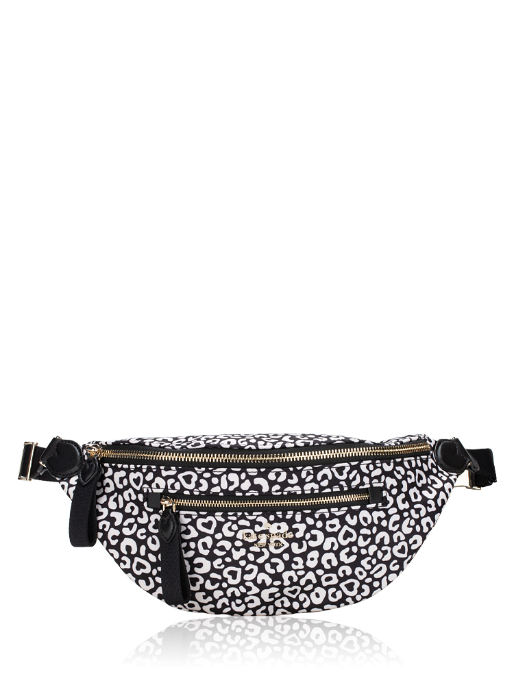 Chelsea Leopard Heart Belt Bag Black Multi