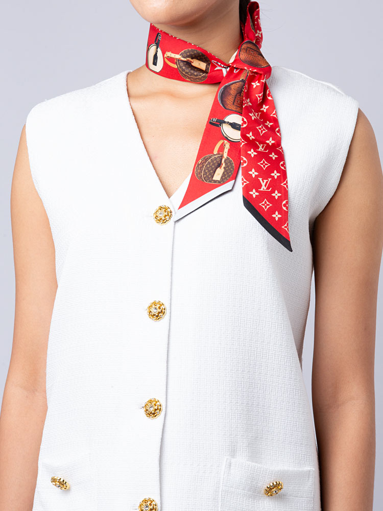 Silk Monogram Tribute To Chapeau BB Bandeau Red
