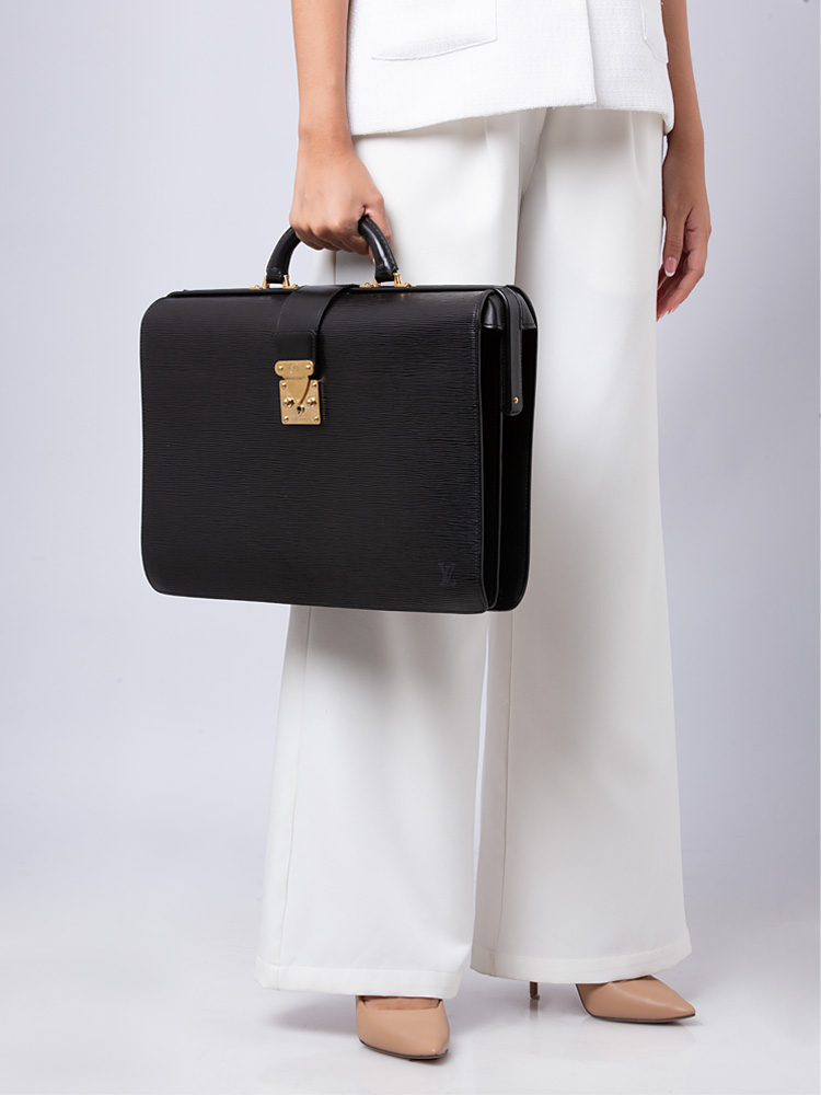 Epi Serviette Fermoir Briefcase Noir