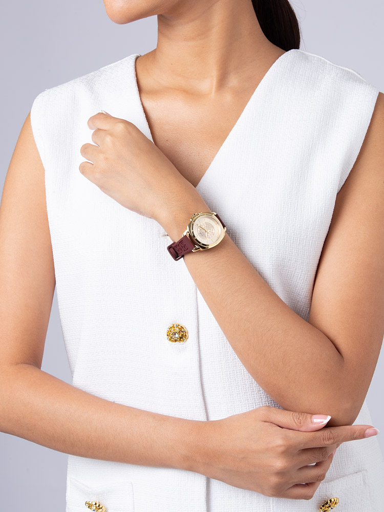 14504178 Signature Boyfriend Rubber Watch Burgundy