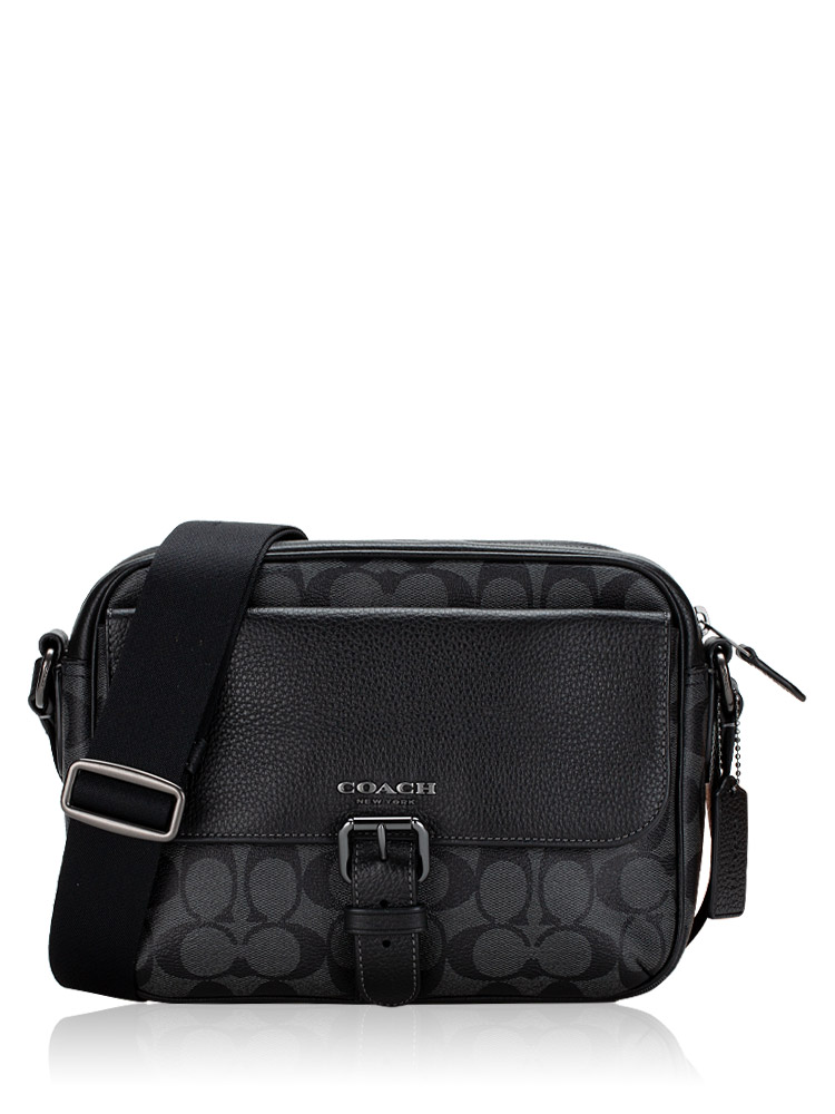 Men CR386 Signature Hudson Crossbody Charcoal Black