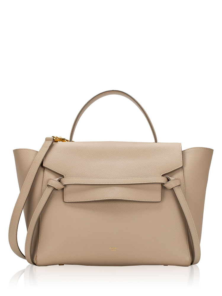 Grained Calfskin Mini Belt Bag Light Taupe