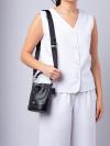 CR144 Smooth Leather Mini Bucket Bag Black