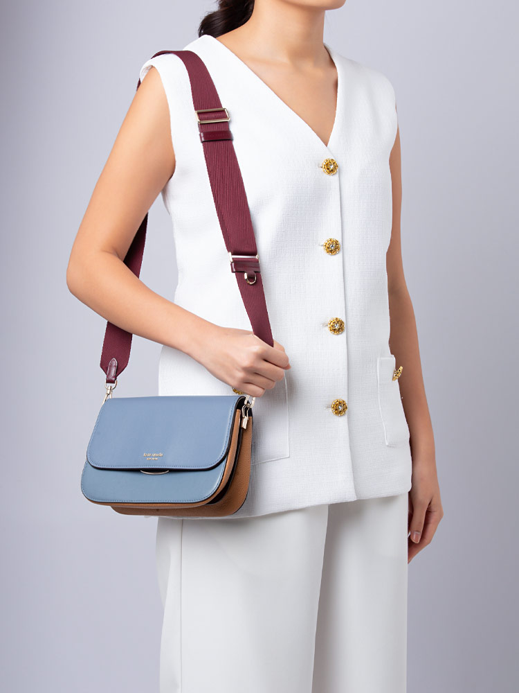 Buddie Colorblock Medium Crossbody Blue Multi New
