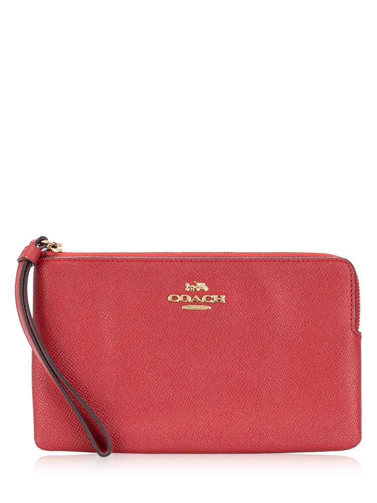 3888 Large Corner Zip Wristlet Red Apple