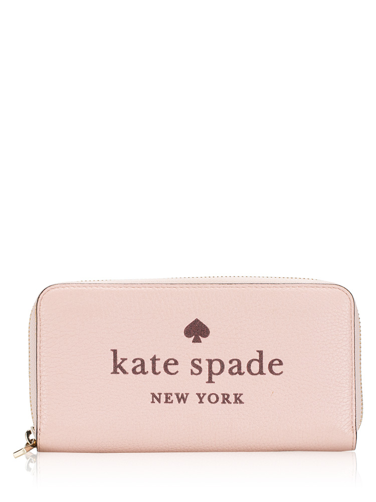 Glitter Embossed Leather Large Wallet Rose Smoke