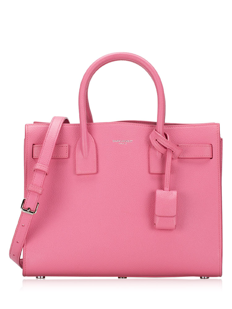 Grained Calfskin Baby Sac De Jour Dark Rose