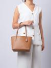 CT859 Leather Small City Tote Bag Light Saddle
