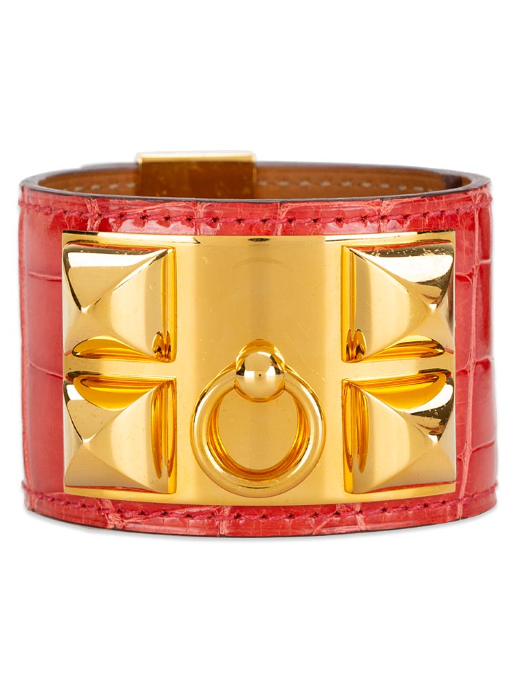 Shiny Alligator Collier De Chien CDC Bracelet Rouge Casaque Size S