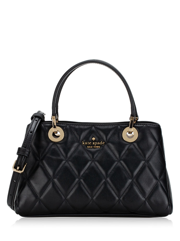 Carey Smooth Quilted Sullivan Small Satchel Black