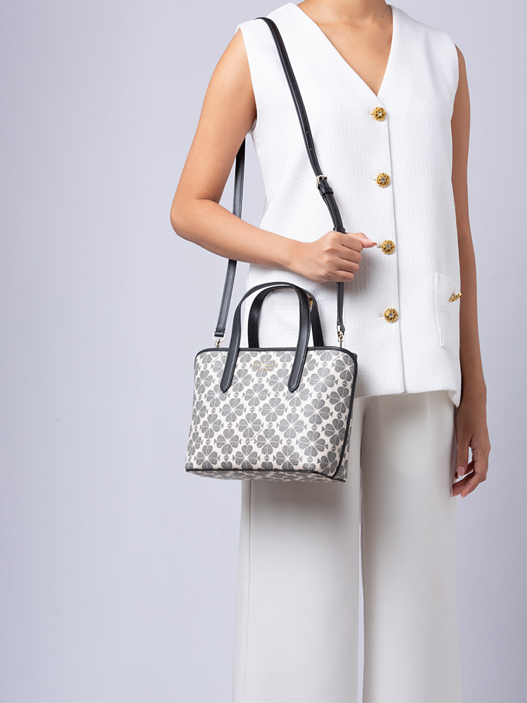 Signature Spade Flower Small Tote Black Multi