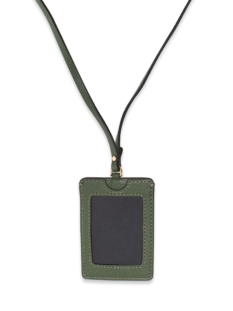 M0016992 Leather Lanyard ID Cactus Green