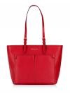 Jet Set Leather Medium Pocket Tote Bright Red