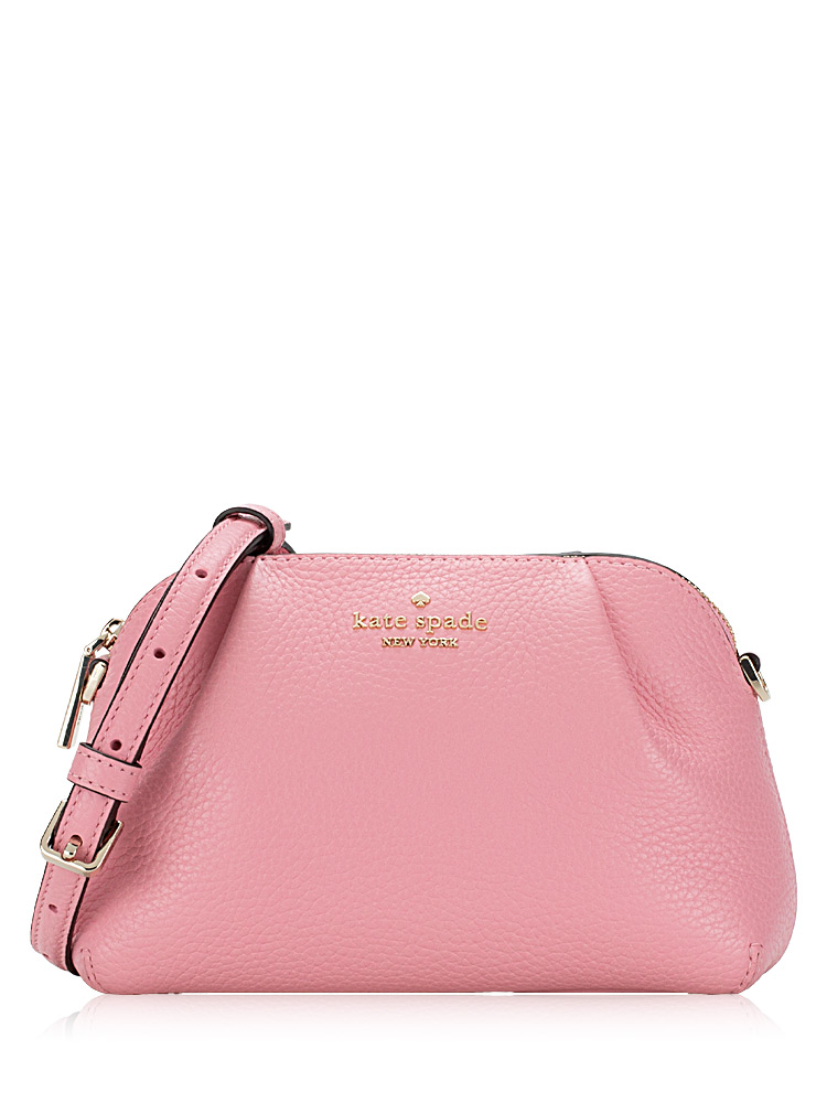 Dumpling Pebble Leather Crossbody Bright Carnation