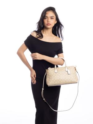 CR157 Signature Georgia Satchel Light Khaki Chalk