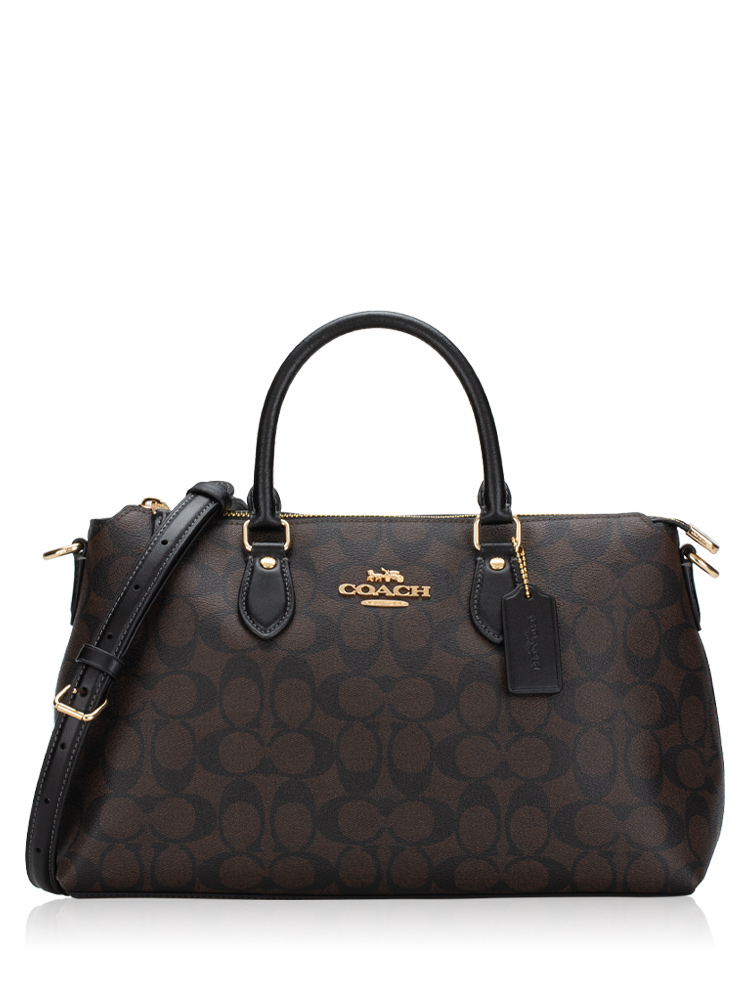 CR157 Signature Georgia Satchel Brown Black