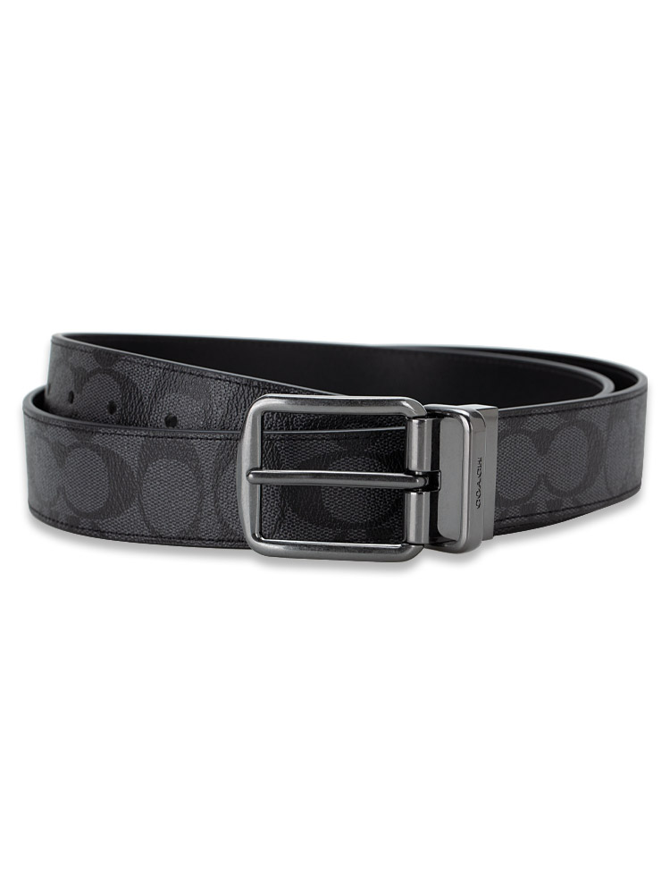 CQ022 Signature Harness Buckle Cut To Size 35 Mm Reversible Belt Charcoal Black