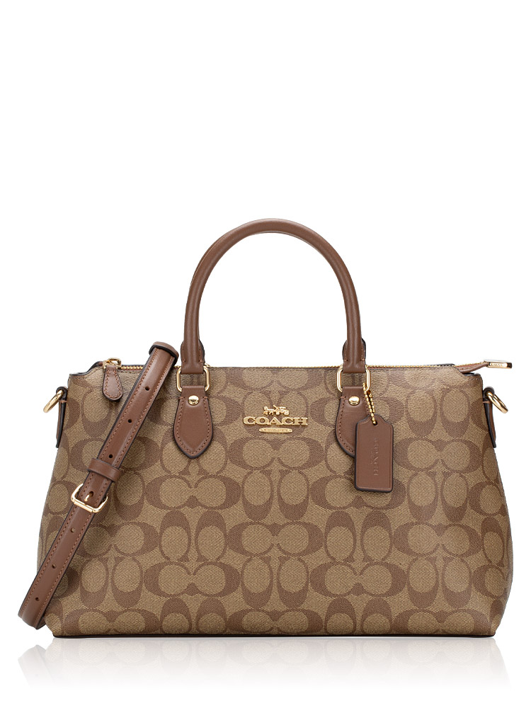 CR157 Signature Georgia Satchel Khaki Saddle