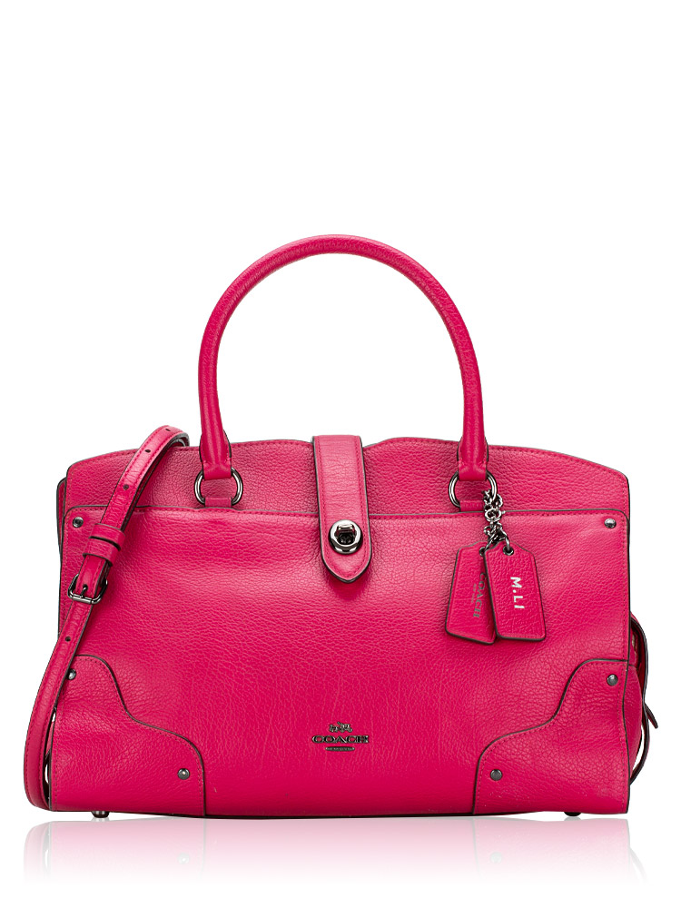37575 Mercer 30 Grain Leather Satchel Cerise