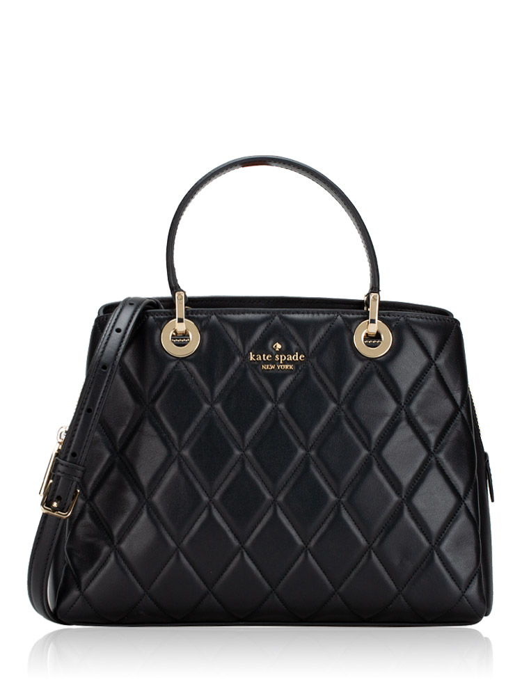 Carey Quilted Sullivan Satchel Black