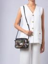 Signature Jet Set Large Zip Chain Crossbody Black Multi