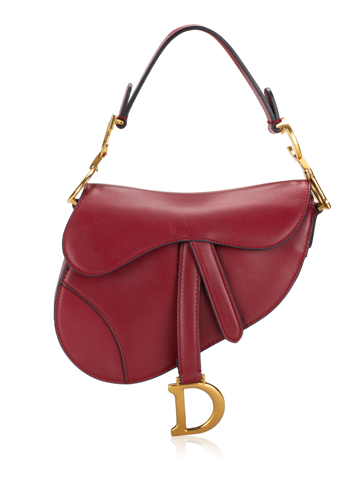 Calfskin Mini Saddle Bag Red