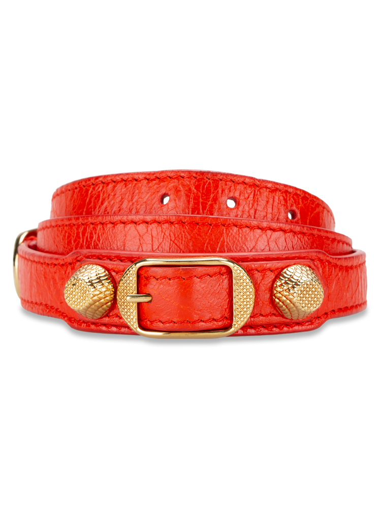 Giant Gold Triple Tour Bracelet Rouge Coquelicot Size M