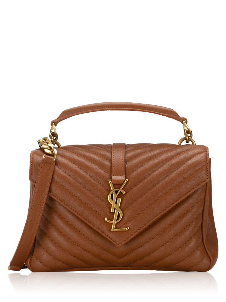 Monogram College Medium Shoulder Bag Brick