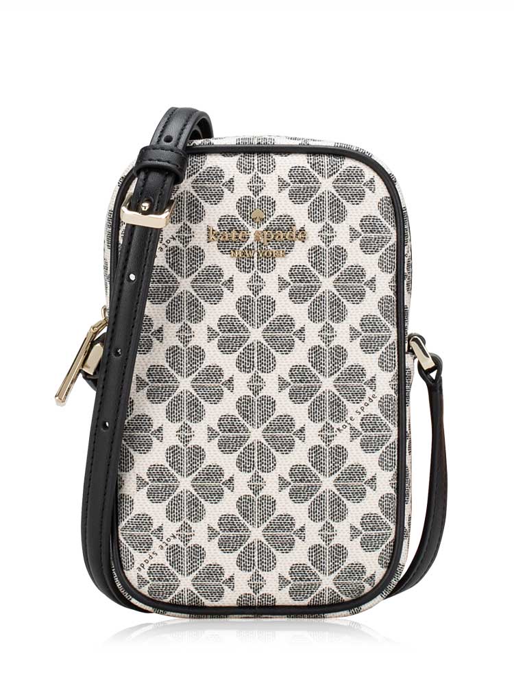 Spade Flower North South Phone Crossbody Black Multi
