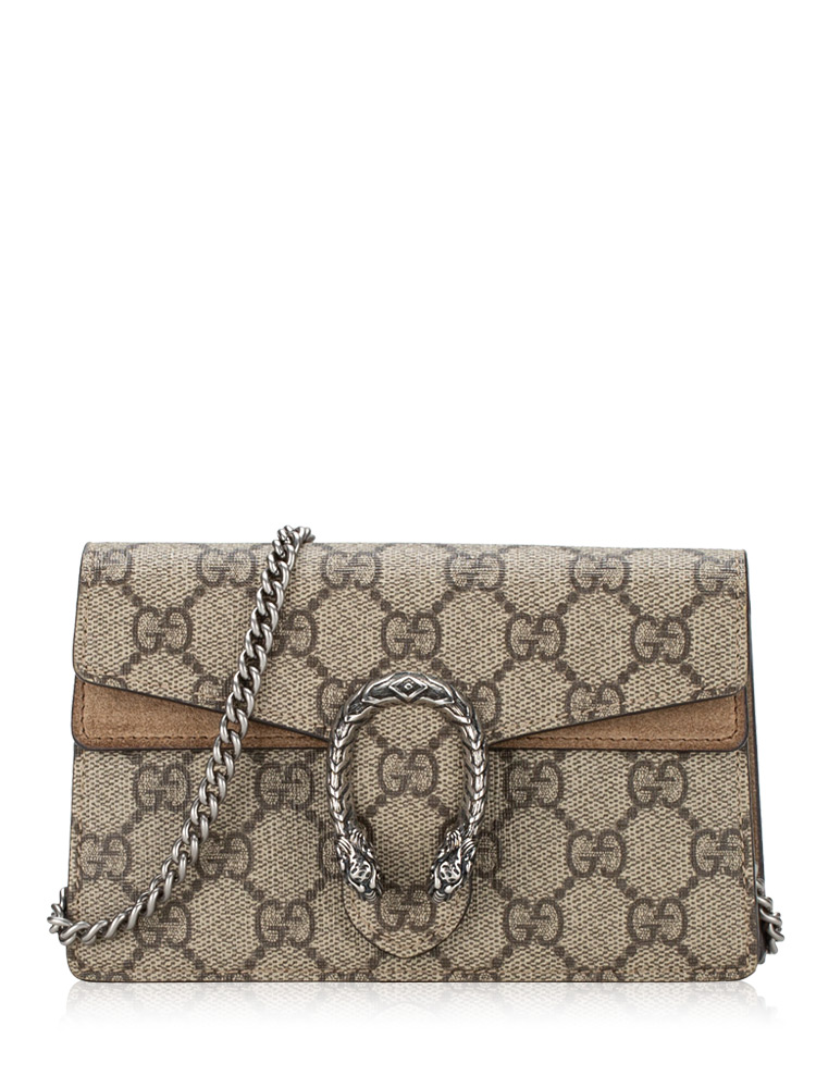 GG Supreme Dionysus Super Mini Flap Shoulder Bag Taupe