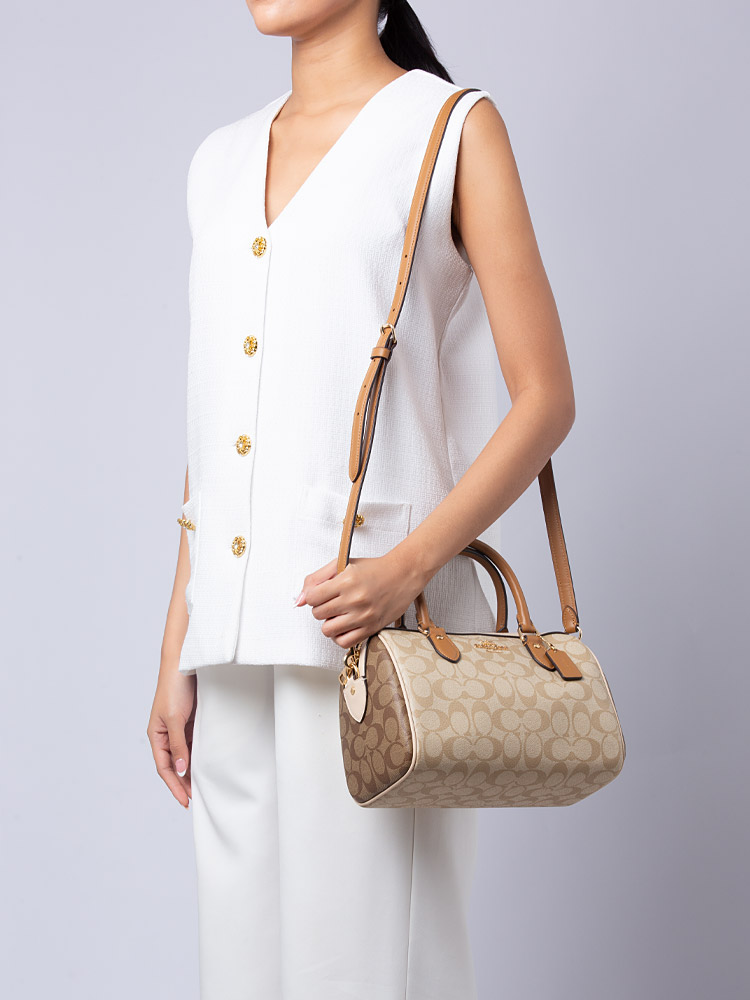 CS185 Signature Rowan Satchel Light Khaki Multi