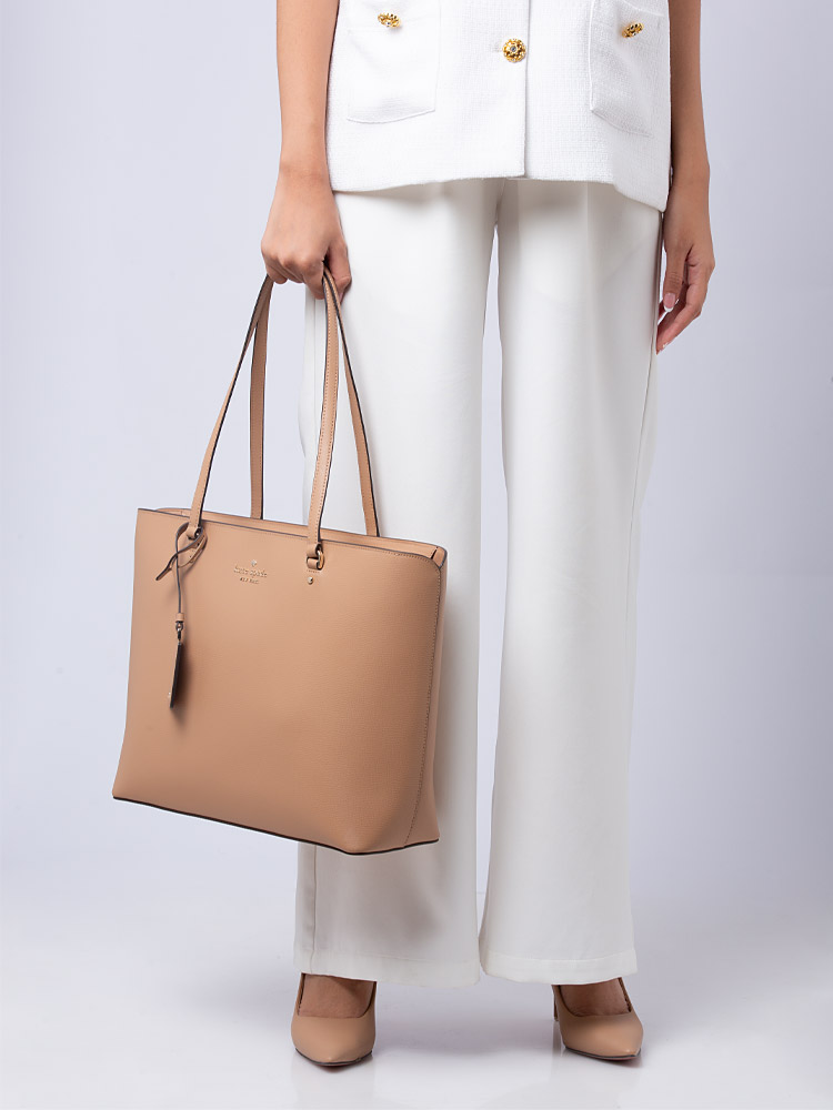 Perfect Refined Grain Leather Large Tote Light Fawn