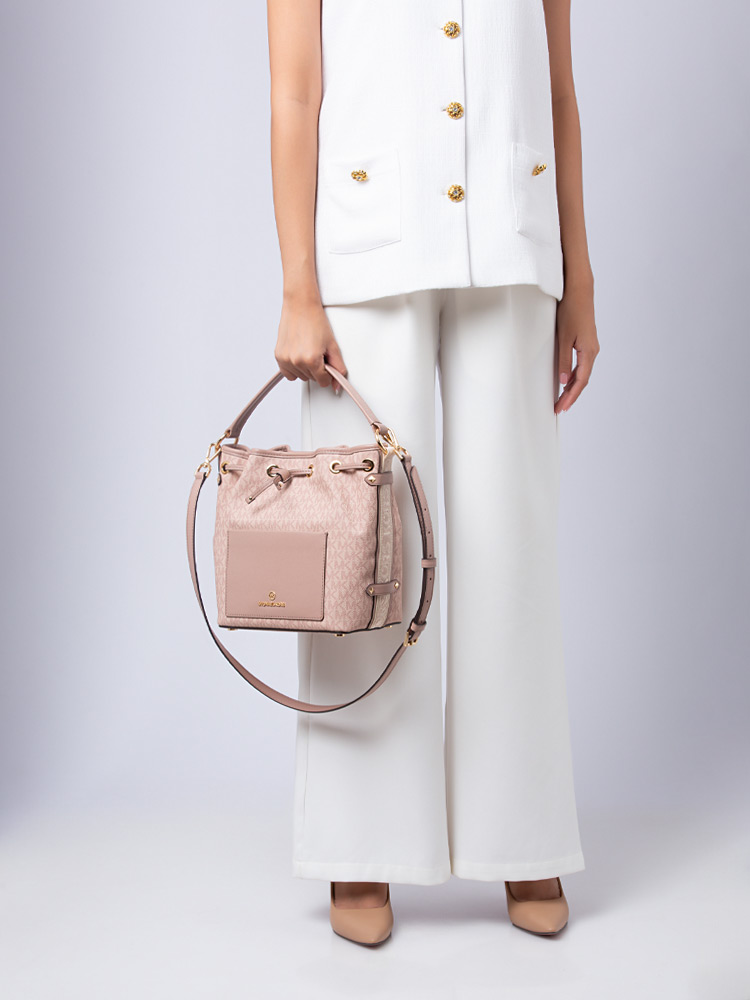 Signature Maeve Medium Bucket Messenger Bag Ballet
