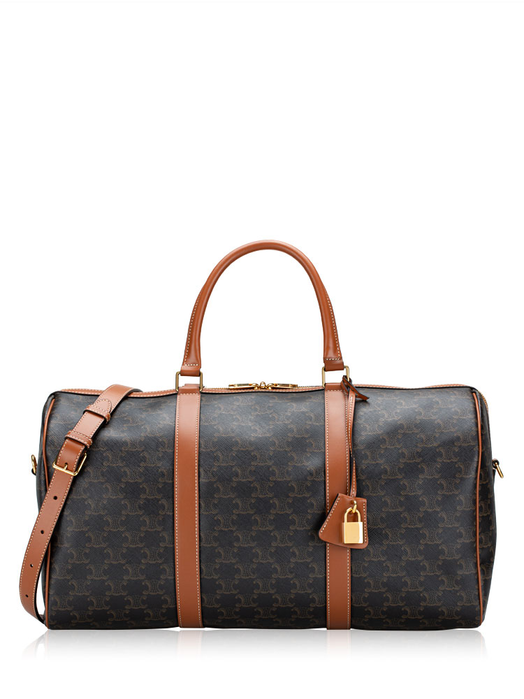 Triomphe Canvas Voyage Medium Duffle Bag Tan
