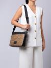 CH078 Signature Colorblock District Crossbody Khaki Black