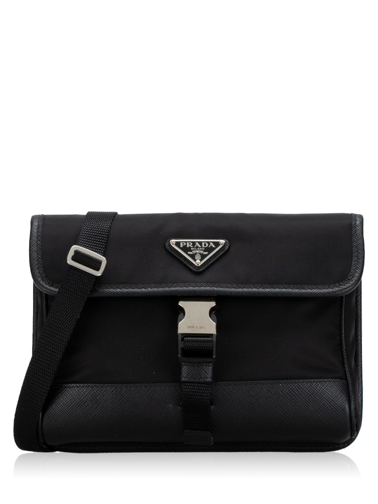 Re-Nylon Saffiano Phone Crossbody Nero