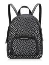 Signature Flower Jaycee Medium Backpack Black Silver