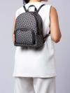 Signature Flower Jaycee Medium Backpack Black Silver